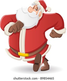 Santa Claus walking on white background