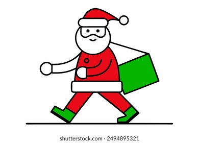 Santa Claus Walking vector illustration 