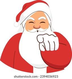 Santa Claus Wants You for Christmas Poster Design Illustration. Santa recruiting help for holiday charity event