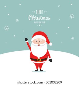 santa claus wave happy snow winter landscape