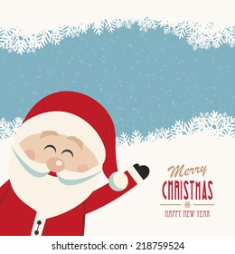 santa claus wave side vintage merry christmas