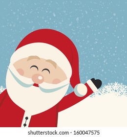 santa claus wave snowy background