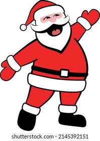 Santa Claus waves hand, say hello, stock illustration