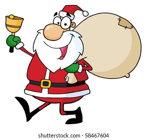 Santa Claus Waving A Bell