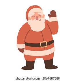 santa claus waving hand icon