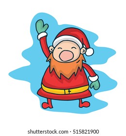 Santa Claus waving vector illustration