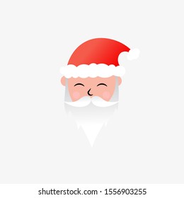 Santa Claus, white beard and wearing a Christmas hat, red, white, and black
