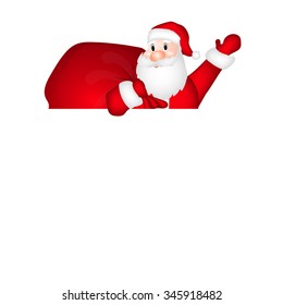 Santa Claus with white blank banner