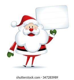 Santa Claus with white sign