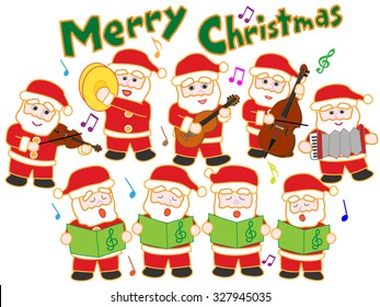 Santa Claus who holds Christmas concert