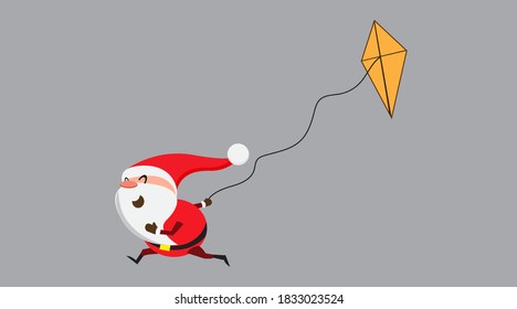 Santa Claus who was playing, wearing red clothes and beard
