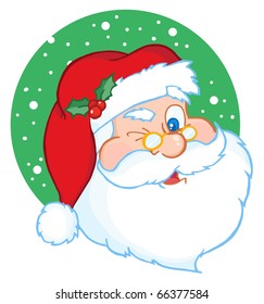 Santa Claus Winking Classic Cartoon Character