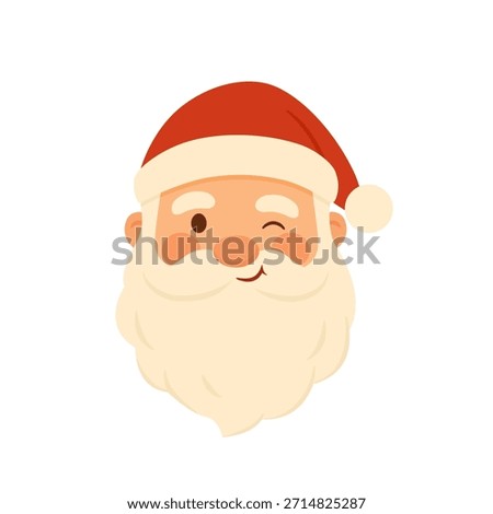 Santa Claus Winking Face Illustration