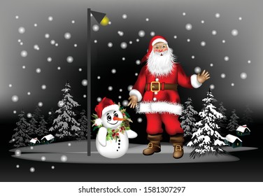 Santa Claus, winter background vector