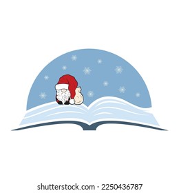 Santa Claus winter book, vector