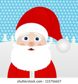 Santa Claus in a winter forest