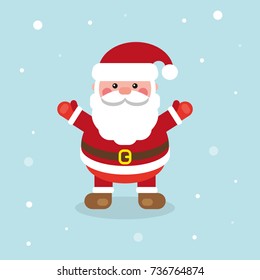 santa claus winter holiday merry christmas greeting card vector happy new year christmas background elements father christmas frost freeze wintertime invitation card hat snow flakes