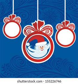 Santa claus winter pattern background happy new year merry christmas card vector illustration