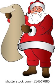 santa claus with wish list letter
