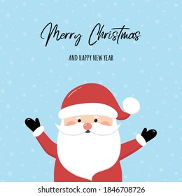 Santa Claus with wishes. Christmas card. Vector