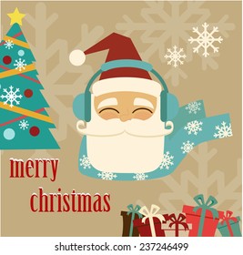 Santa Claus wishes Merry Christmas illustration