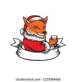 santa claus of wolf vector illustration