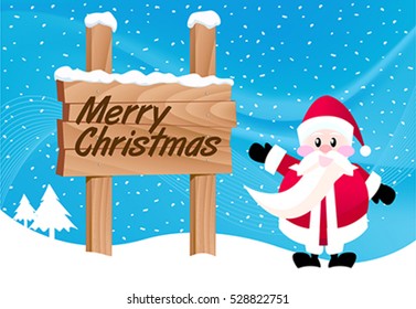 santa claus com madeira assinar mensagem de natal