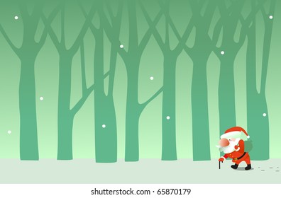 Santa Claus in the woods