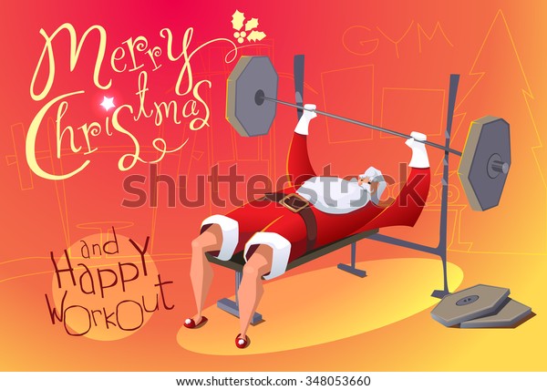 Santa Claus Workout Gym Happy New Stock Vector Royalty Free 348053660 1449