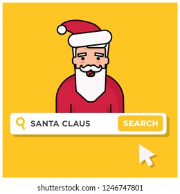 Santa Claus Written in Browser Search Bar with Mouse Pointer
