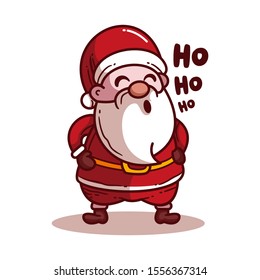 Santa Claus. Xo xo xo. Vector illustration in cartoon style. Isolated on white background. Vector image for new year's day, christmas, decoration,winter. 
