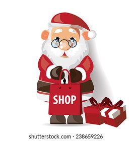 Santa Claus,Christmas sale,free,shopping vector