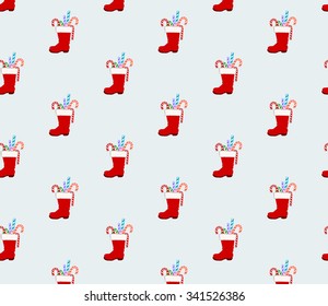 Santa clause boot, pattern vector