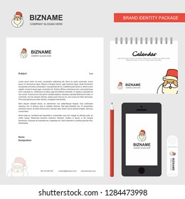 Santa clause  Business Letterhead, Calendar 2019 and Mobile app design vector template