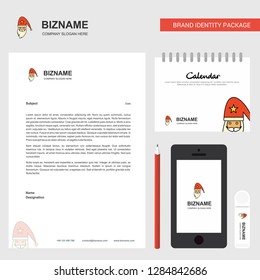 Santa clause Business Letterhead, Calendar 2019 and Mobile app design vector template