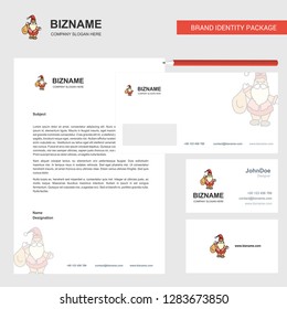 Santa clause Business Letterhead, Envelope and visiting Card Design vector template