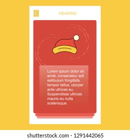 Santa clause cap mobile vertical banner design design. Vector