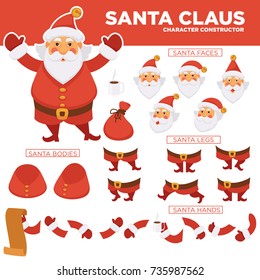 Santa Clause character constructor with spare body parts