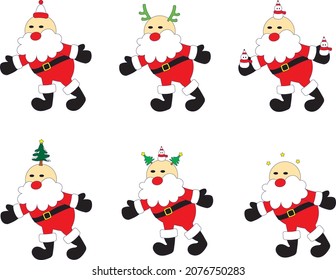 santa clause character illustration set