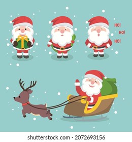 Santa Clause Character set with gift box