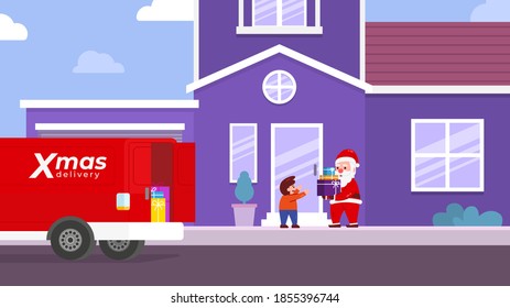 Santa Clause Christmas Gift Box Delivery