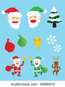 santa clause and christmas icons elements