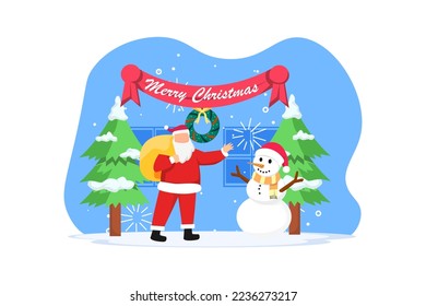 Santa Clause Coming Flat Design
