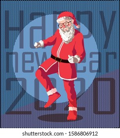 santa clause is coming for new year 2020 vector illustration of klause