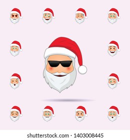 Santa Clause in cool in sunglasses emoji icon. Santa claus Emoji icons universal set for web and mobile