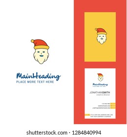 Santa clause Creative Logo and business card. vertical Design Vector