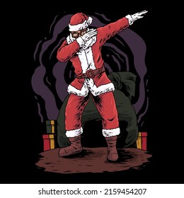 Santa clause with dabbing style premium vector