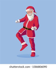 santa clause is dancing happily vector_ klaus illustration