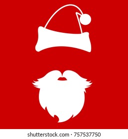 santa clause face hat and beard mustache