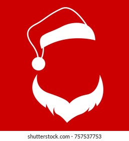 santa clause face hat and beard mustache